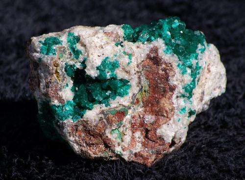 Dioptase crystals on matrix